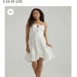 Wrangler Cream Asymmetrical Spaghetti Strap Sundress
